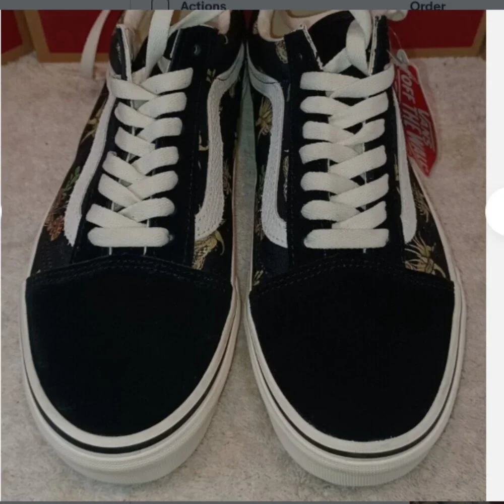 Vans Men's 7.5/Women's 9 Old Skool Desert Snake Black/White Suede VN0A5KRFB02